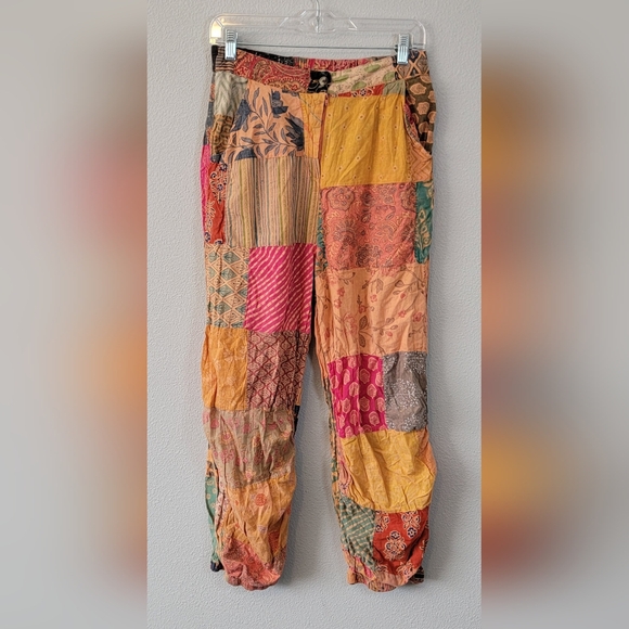 Earthbound Trading Co Pants - Earthbound Trading Co. Patchwork Pants Size M 100% Cotton Boho Hippie Festival